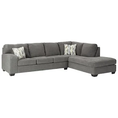 Contemporary Casual 2-Piece Sectional with Chaise
